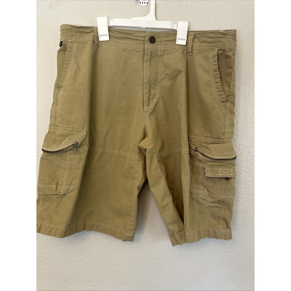Kuhl Ambush Cargo Shorts Mens 38 Tan Gorpcore Outdoor Hiking Zip Pockets 10"